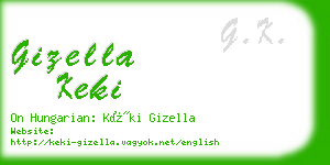 gizella keki business card